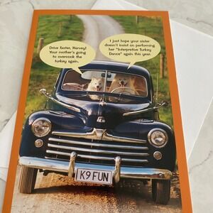 Laffs by Marcel Schurman Happy Thanksgiving‎ Family Drive Folded Greeting Card